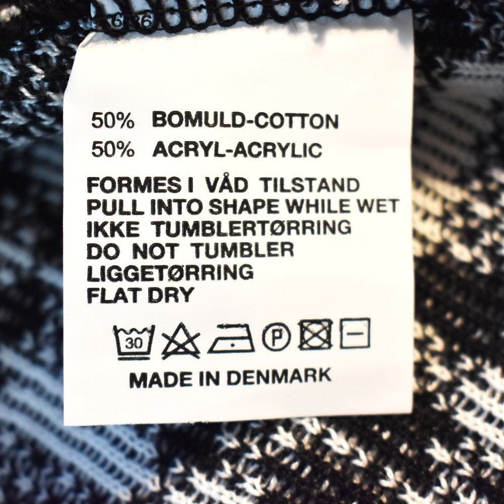 Skovhuss *Danish* Black Plaid Cotton Blend Leather Closure Cape - Picture 13 of 15